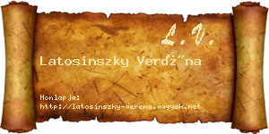 Latosinszky Veréna névjegykártya
